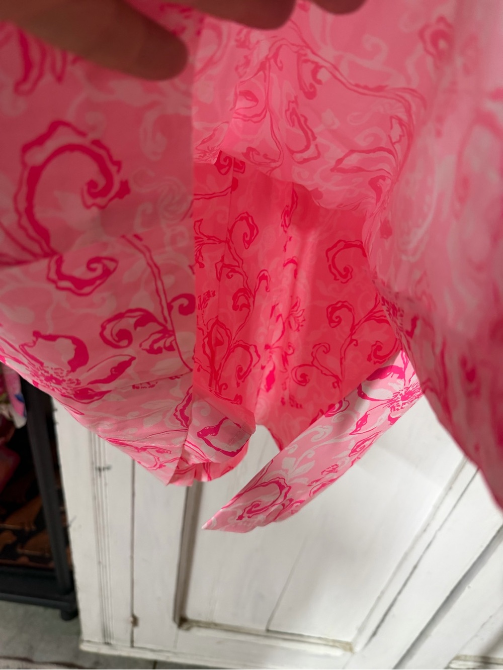 Lilly Pulitzer Pink Flamingo Garden Floral Shift Romper with White Lace NWT - Picture 2 of 4